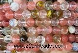 CCY689 15 inches 10mm round volcano cherry quartz beads
