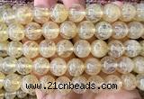 CCY704 15 inches 12mm round yellow watermelon beads