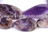 CDA03 twisted oval dogtooth amethyst quartz beads Wholesale