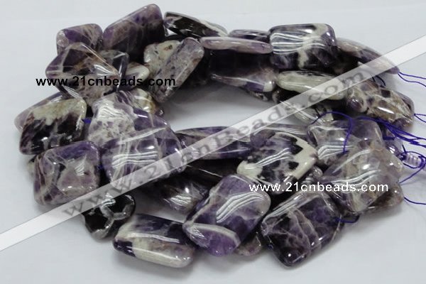 CDA08 15.5 inches 25*35mm rectangle dogtooth amethyst quartz beads