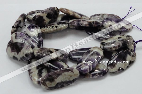 CDA14 15.5 inches 25*50mm oval dogtooth amethyst quartz beads