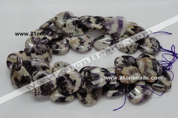 CDA15 15.5 inches 30*30mm triangle dogtooth amethyst quartz beads