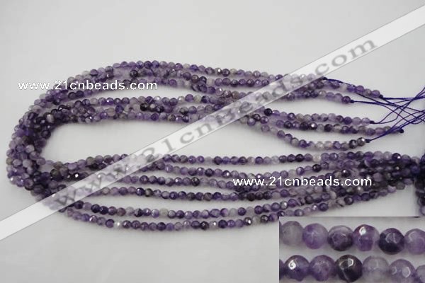 CDA150 15.5 inches 4mm faceted round dogtooth amethyst beads