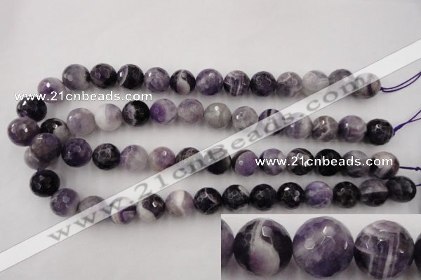 CDA155 15.5 inches 14mm faceted round dogtooth amethyst beads