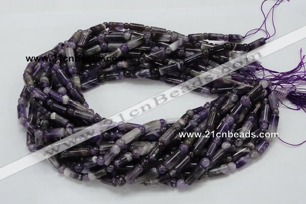 CDA17 15.5 inches 6*12mm column & round dogtooth amethyst beads