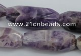 CDA30 15.5 inches 15*38mm – 16*40mm faceted rice dogtooth amethyst beads