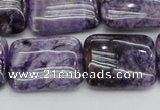 CDA311 15.5 inches 18*25mm rectangle dyed dogtooth amethyst beads