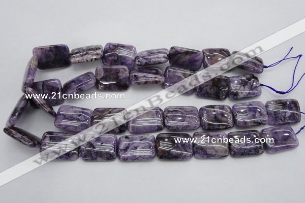 CDA311 15.5 inches 18*25mm rectangle dyed dogtooth amethyst beads