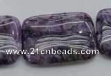 CDA312 15.5 inches 25*35mm rectangle dyed dogtooth amethyst beads