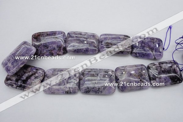 CDA313 15.5 inches 30*40mm rectangle dyed dogtooth amethyst beads