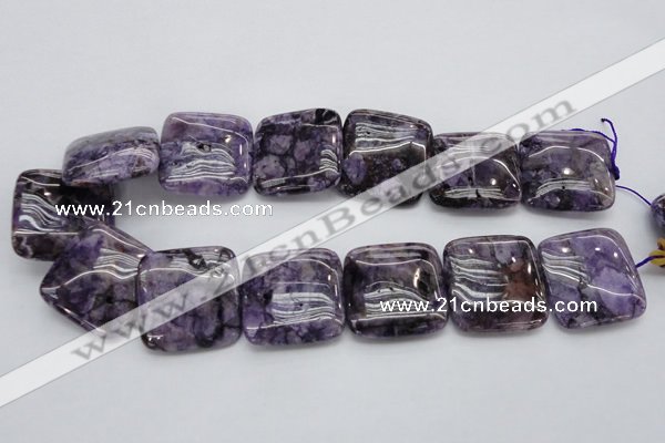 CDA315 15.5 inches 30*30mm square dyed dogtooth amethyst beads