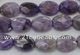 CDA323 15.5 inches 10*14mm faceted oval dyed dogtooth amethyst beads