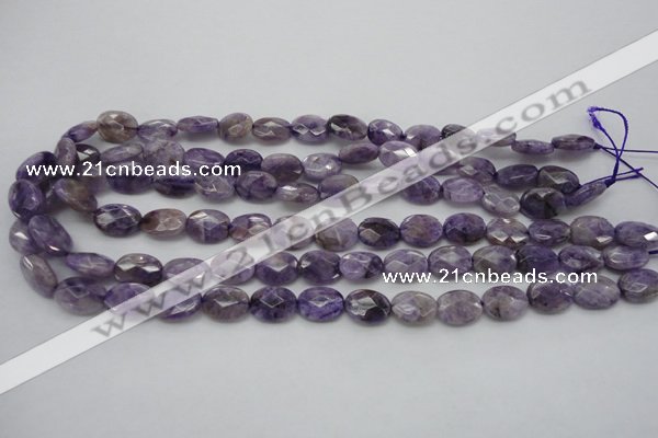 CDA323 15.5 inches 10*14mm faceted oval dyed dogtooth amethyst beads