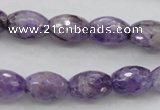 CDA333 15.5 inches 10*14mm faceted rice dyed dogtooth amethyst beads