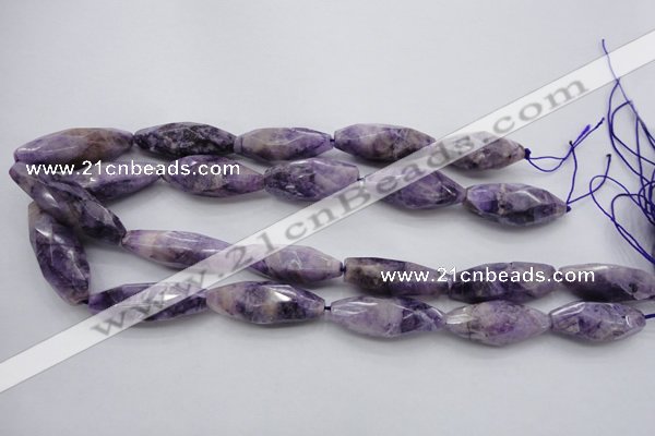 CDA335 15.5 inches 14*35mm faceted rice dyed dogtooth amethyst beads