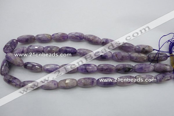 CDA338 15.5 inches 10*22mm faceted drum dyed dogtooth amethyst beads