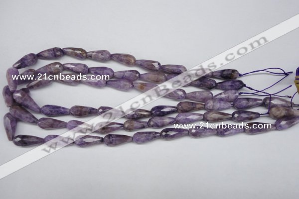 CDA340 15.5 inches 8*20mm faceted teardrop dyed dogtooth amethyst beads