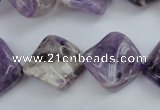 CDA39 15.5 inches 16*16mm twisted diamond dogtooth amethyst beads