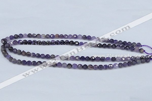 CDA58 15.5 inches 6mm faceted round dogtooth amethyst beads