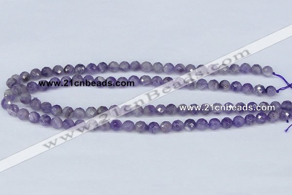 CDA59 15.5 inches 8mm faceted round dogtooth amethyst beads