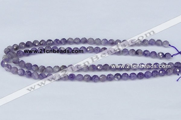 CDA59 15.5 inches 8mm faceted round dogtooth amethyst beads