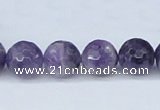 CDA61 15.5 inches 12mm faceted round dogtooth amethyst beads