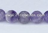 CDA62 15.5 inches 14mm faceted round dogtooth amethyst beads