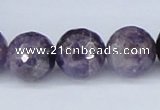 CDA63 15.5 inches 16mm faceted round dogtooth amethyst beads