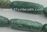 CDB12 12*40mm carved cylinder natural new dragon blood jasper beads