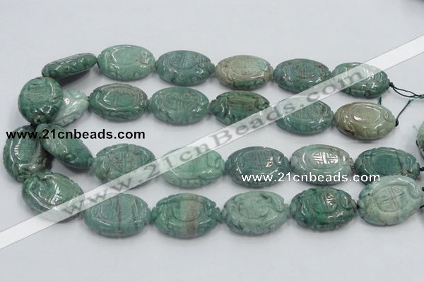 CDB15 15.5 inches 22*32mm carved oval natural new dragon blood jasper beads