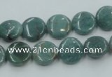 CDB16 15.5 inches 12mm flat round natural new dragon blood jasper beads