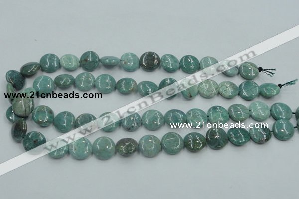 CDB17 15.5 inches 14mm flat round natural new dragon blood jasper beads
