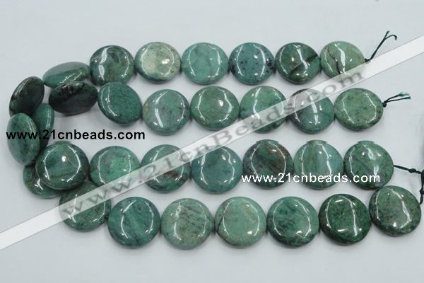 CDB18 15.5 inches 25mm flat round natural new dragon blood jasper beads