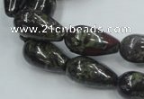 CDB203 15.5 inches 10*20mm teardrop natural dragon blood jasper beads