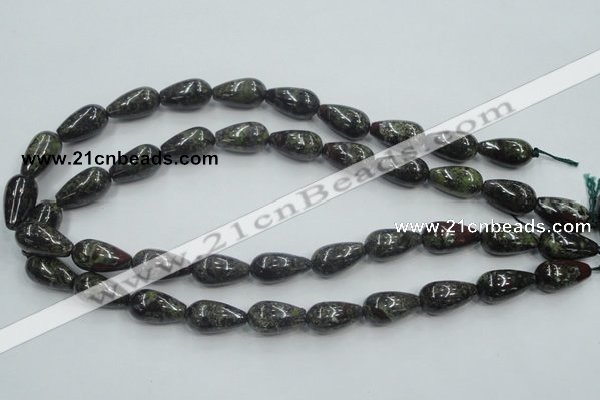 CDB203 15.5 inches 10*20mm teardrop natural dragon blood jasper beads