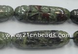 CDB204 12*40mm carved cylinder natural dragon blood jasper beads