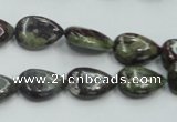 CDB215 15.5 inches 10*14mm flat teardrop natural dragon blood jasper beads