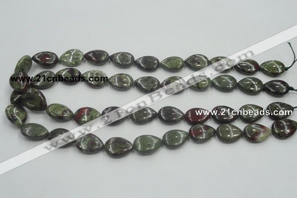 CDB216 15.5 inches 13*18mm flat teardrop natural dragon blood jasper beads