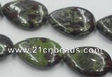 CDB218 15.5 inches 18*25mm flat teardrop natural dragon blood jasper beads