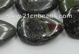 CDB219 15.5 inches 22*30mm flat teardrop natural dragon blood jasper beads