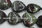 CDB220 15.5 inches 20*20mm heart natural dragon blood jasper beads