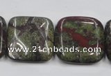 CDB222 15.5 inches 25*25mm square natural dragon blood jasper beads