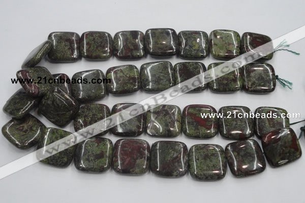 CDB222 15.5 inches 25*25mm square natural dragon blood jasper beads