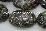 CDB248 15.5 inches 22*30mm carved oval natural dragon blood jasper beads