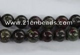 CDB252 15.5 inches 10mm round natural dragon blood jasper beads