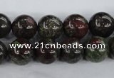 CDB254 15.5 inches 14mm round natural dragon blood jasper beads