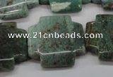 CDB30 15.5 inches 25*25mm cross new dragon blood jasper beads