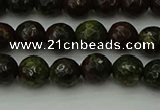 CDB310 15.5 inches 4mm faceted round dragon blood jasper beads