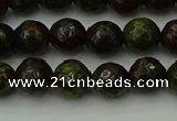 CDB311 15.5 inches 6mm faceted round dragon blood jasper beads