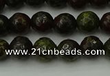 CDB311 15.5 inches 6mm faceted round dragon blood jasper beads